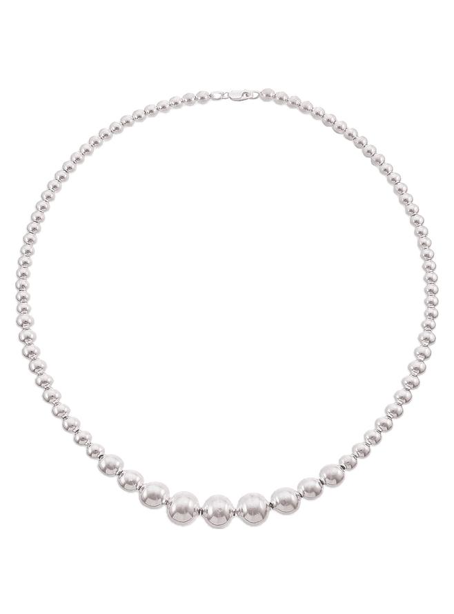 Sterling Silver 8mm - 3mm Graduated Ball Bead Necklace