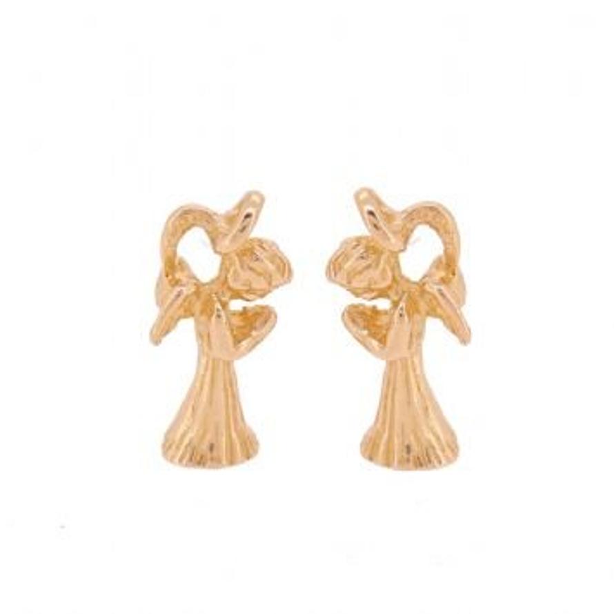 9CT ROSE GOLD TWO PRAYING GUARDIAN ANGEL CHARMS for SLEEPER EARRINGS