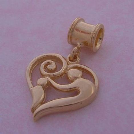 9ct Gold the Jewel Shop Mother Baby Child Bead Charm