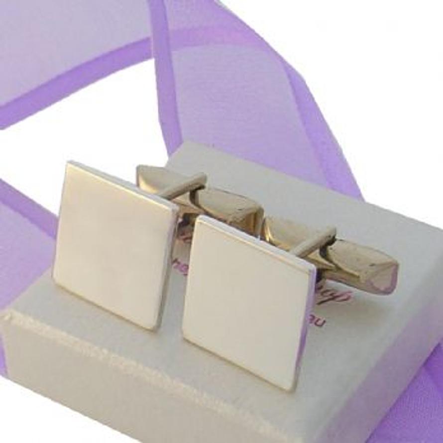 STERLING SILVER 16mm SQUARE PERSONALISED CUFFLINKS -CL-16mm-SQ