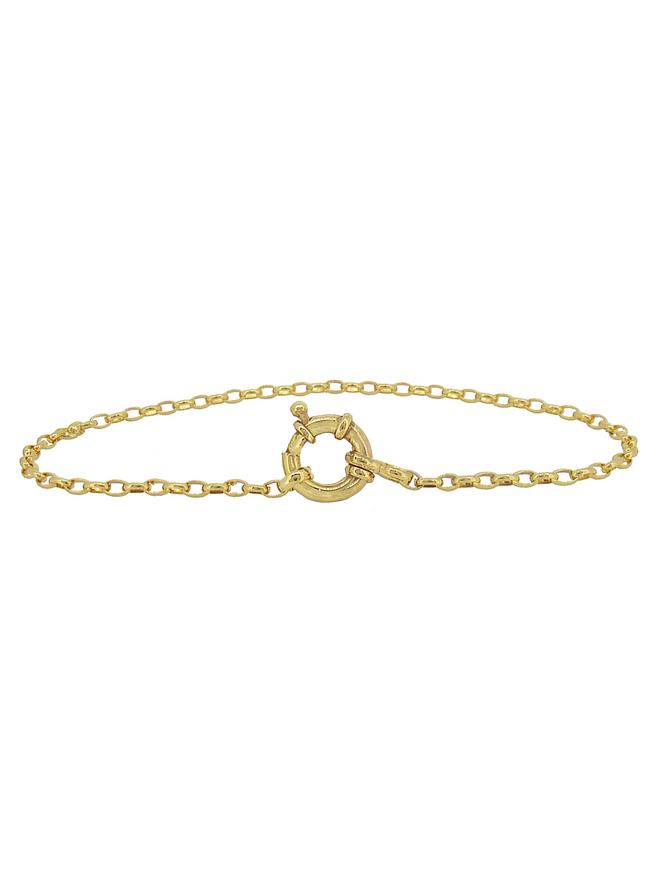 9ct Gold 2.2mm Oval Belcher Bolt Ring Chain Bracelet Sizes 12cm Up to 23cm