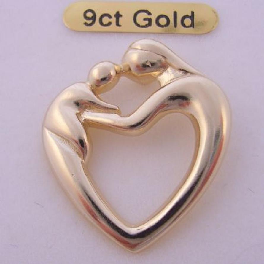 Solid Yellow Gold Rhodium Heart Diamond Mum Pendant Necklace