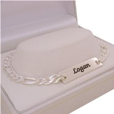 Sterling Silver Men's Identity Figaro Curb Bracelet