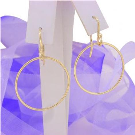 9ct Gold Circle of Hope Charm Ball Drop Hook Earrings