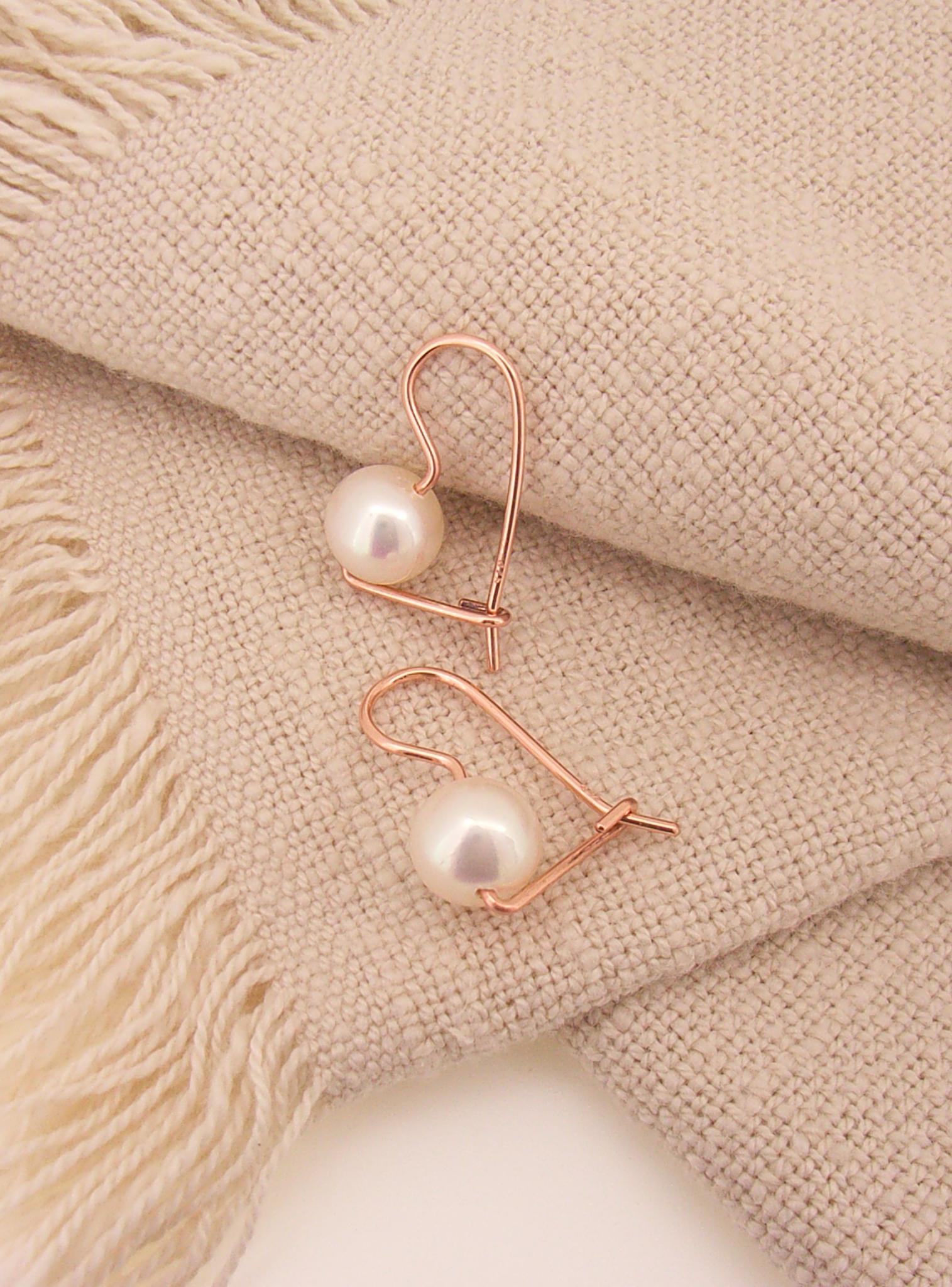 Rose gold pearl stud earrings – LoveYourBling