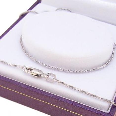 9ct White Gold Rope Wheat Necklace Chain 45cm