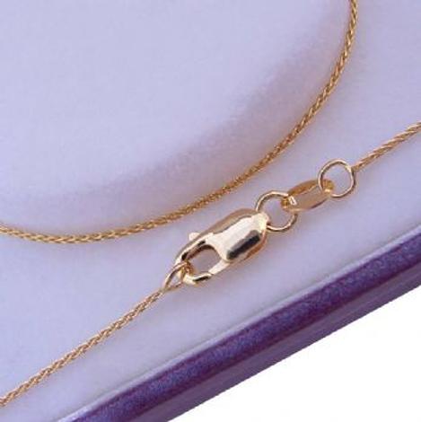 9ct Yellow Gold Rope Wheat Necklace Chain 45cm
