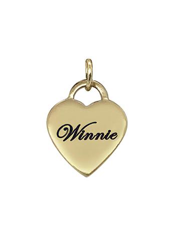 Personalised 14mm Heart Tag Pendant in 9ct Yellow Gold