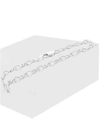9ct White Gold Figaro Curb Bracelet All Sizes Available