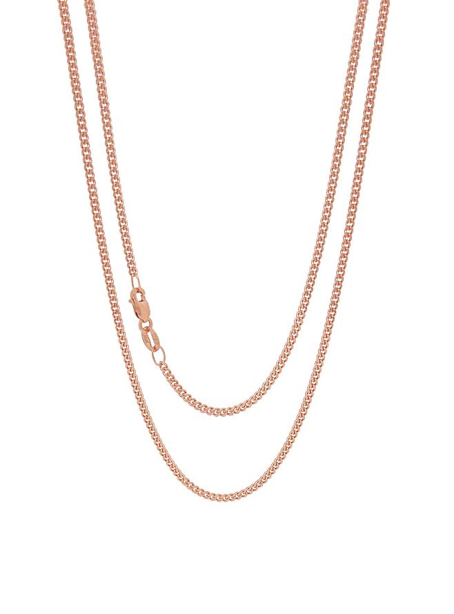 9ct Rose Gold 1.7mm Curb Chain Necklace All Lengths Available