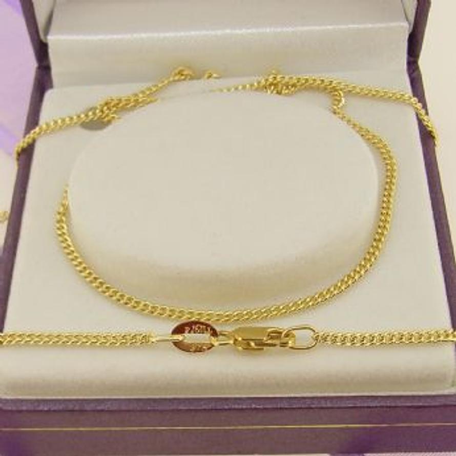 9CT YELLOW GOLD 1.7mm CURB CHAIN NECKLACE All lengths Available