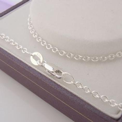9ct White Gold 1.9mm Cable Chain Necklace