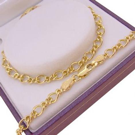 9ct Yellow Gold Figaro Curb Charm Bracelet