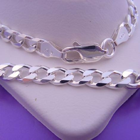 55cm Sterling Silver Unisex Square Curb Necklace Chain
