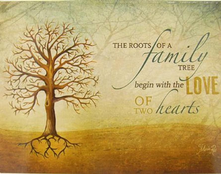 Free Gift Folded Card Family roots begin with love