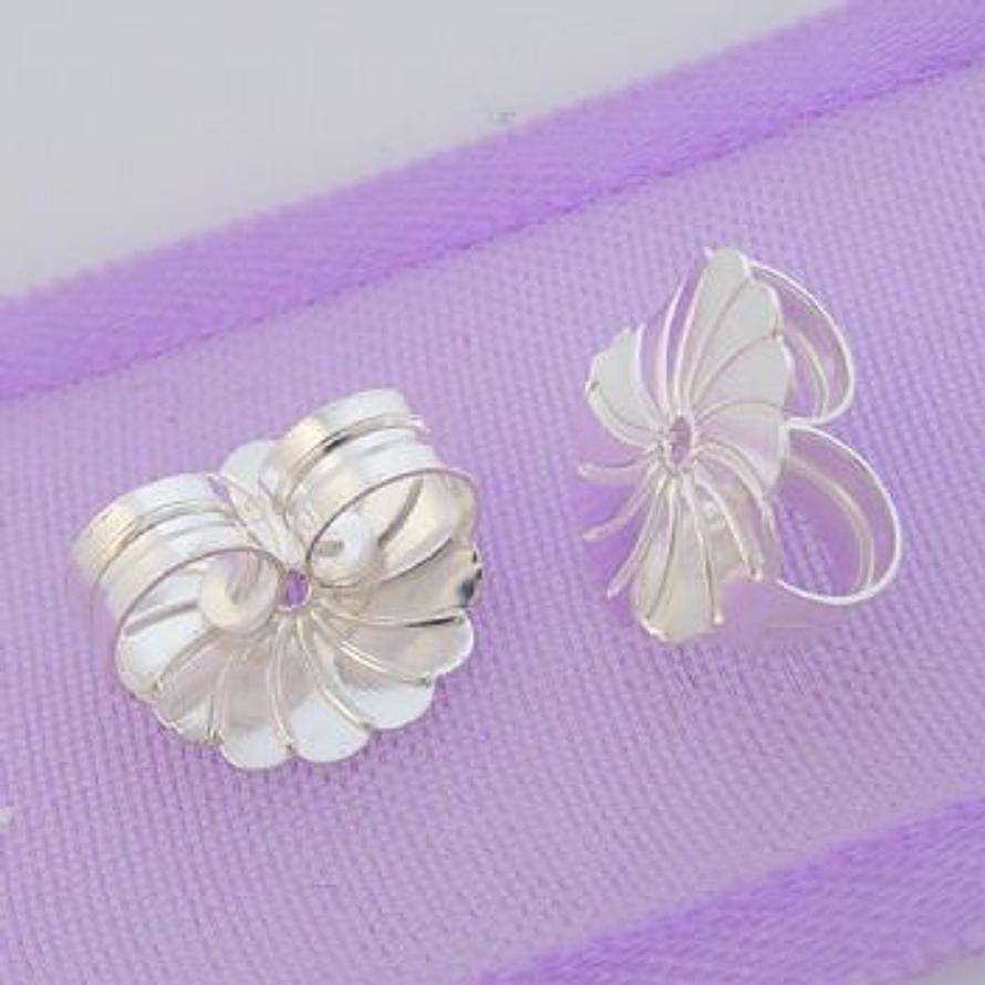 STERLING SILVER 9mm LARGE BUTTERFLY CLIPS FOR STUD EARRINGS -SS_F_925_34-533-30