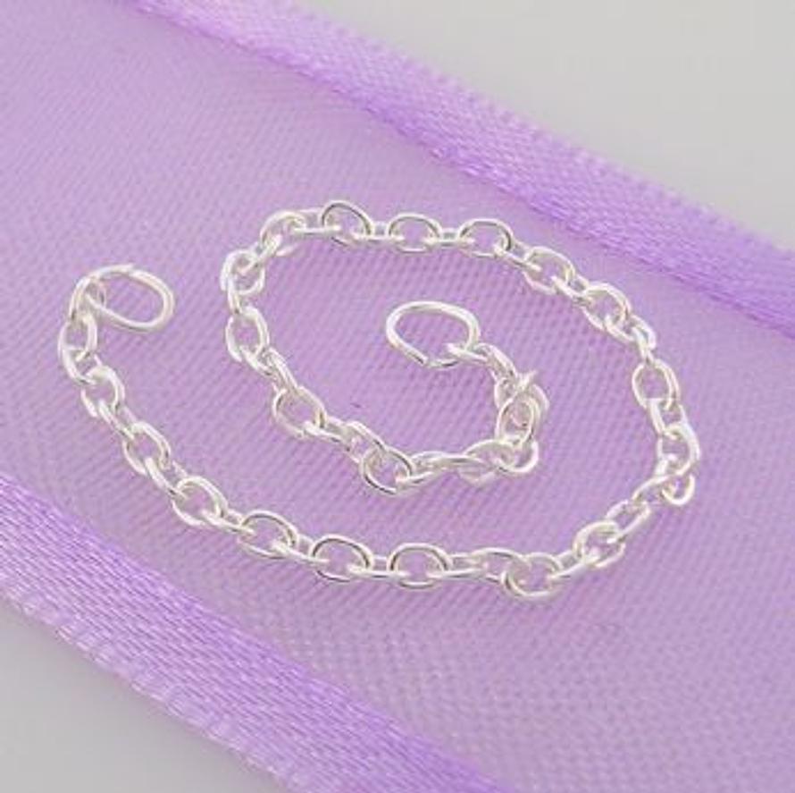 STERLING SILVER 1.5mm CABLE SAFETY CHAIN BRACELET 80mm - F_SS_SC_CA40