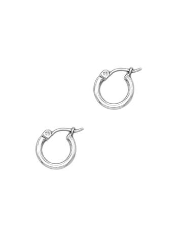 Tiny 2mm X 10mm Baby Pirate Hoop Earrings in Sterling Silver