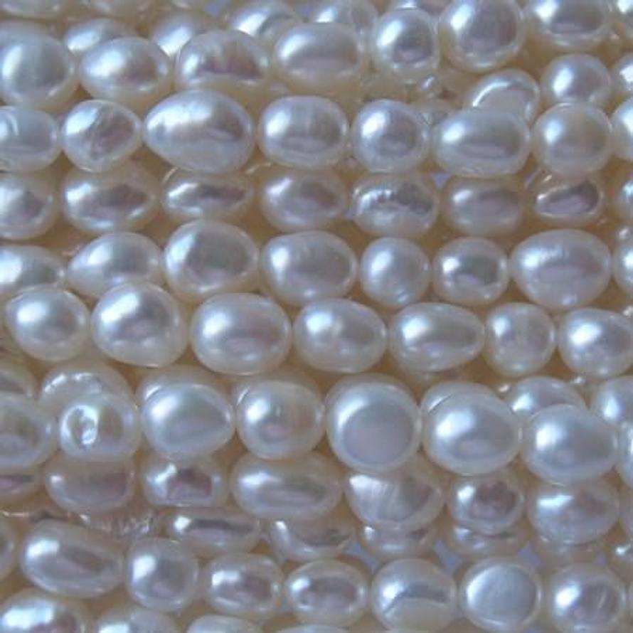 No.7 FRESHWATER PEARLS NATURAL WHITE 7-8mm NUGGET STRAND LOOSE STRAND