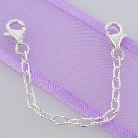 2.3mm Sterling Silver Clip on Bracelet Safety Chain