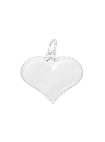 14mm Sterling Silver Puff Heart Pendant Charm