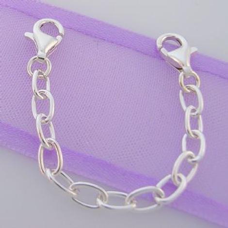 3.5mm Sterling Silver Clip on Bracelet Safety Chain