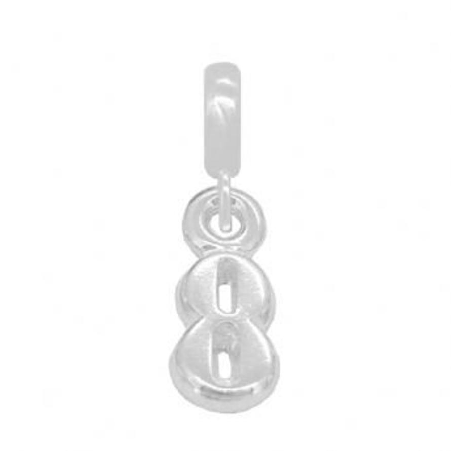 STERLING SILVER NUMBER EIGHT EUROPEAN BEAD CHARM