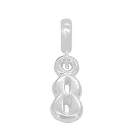 Sterling Silver Number Eight European Bead Charm