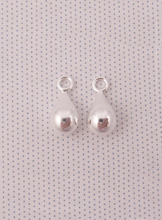 Tiny Teardrop Charms for Sleeper Earrings in Sterling Silver