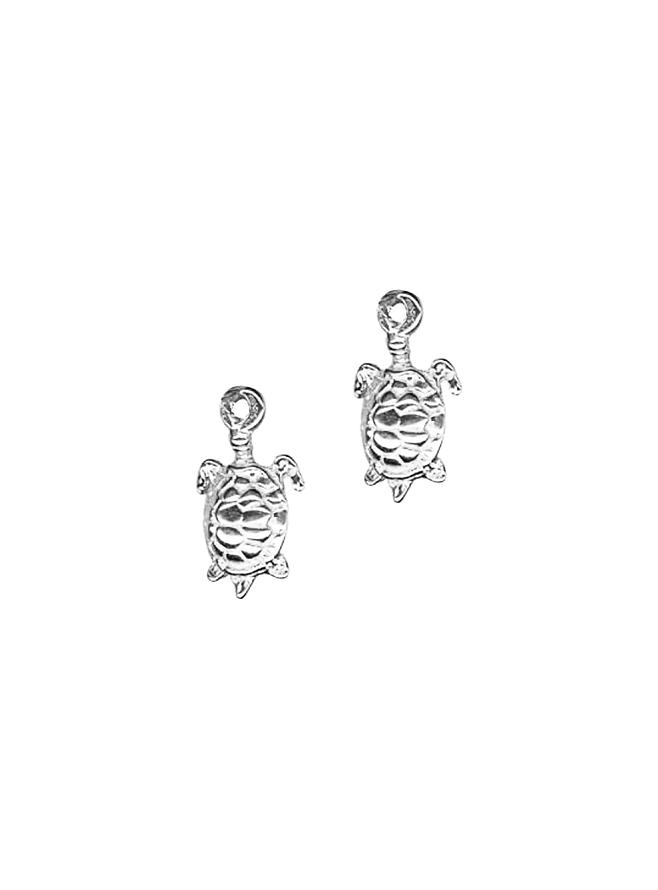 Sterling Silver 8mm Turtle Charms for Sleeper Earrings
