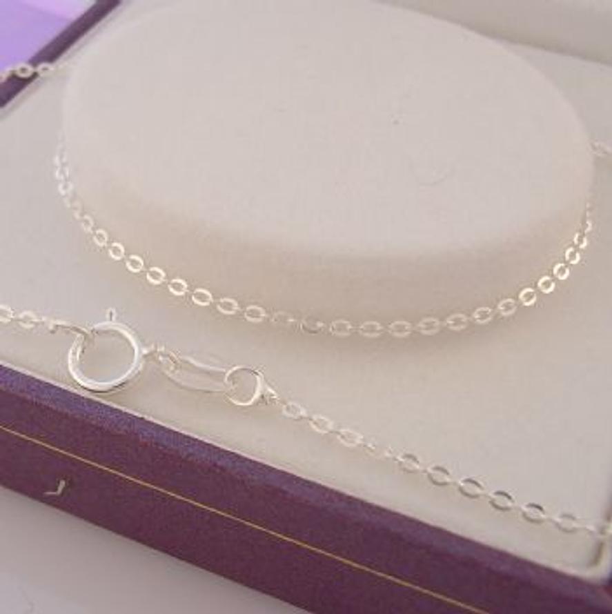 1.3g STERLING SILVER 1.2mm CABLE NECKLACE CHAIN 45CM -NLET-925-54-706-9956