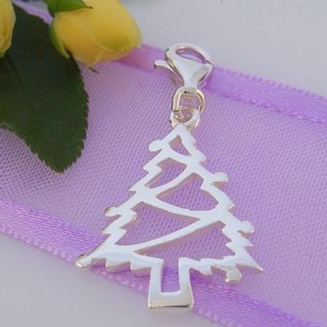Sterling Silver Christmas Tree Clip on Charm Pendant - 925-54-706-2880