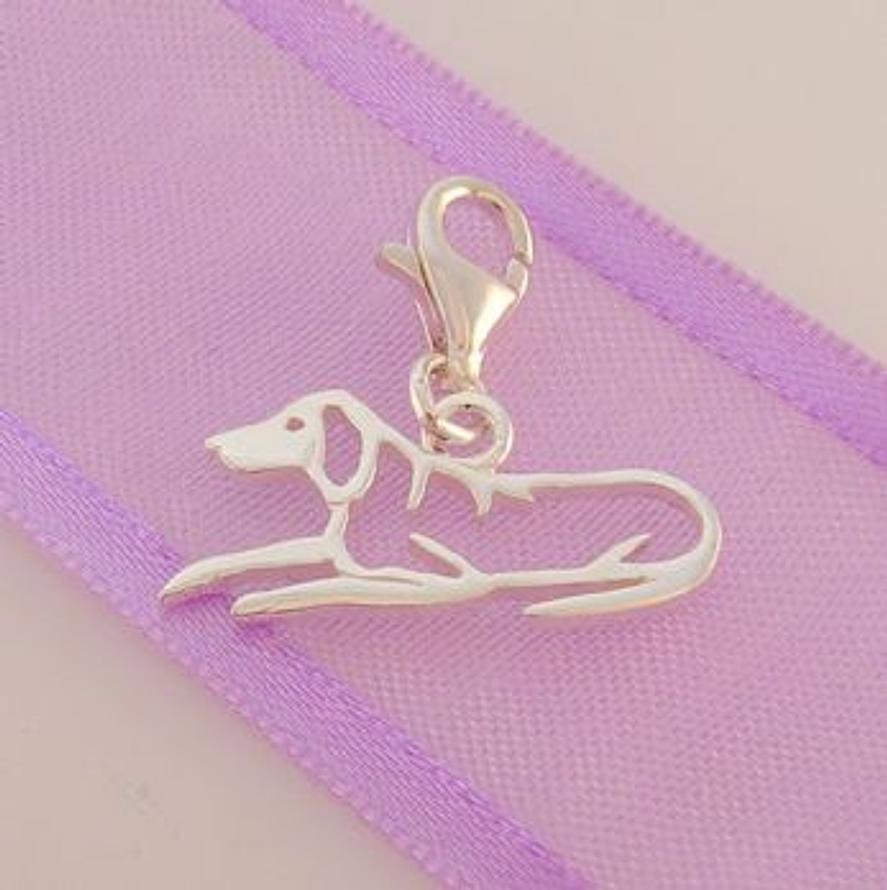 STERLING SILVER 20mm x 10mm FAMILY PET DOG PUPPY CLIP ON CHARM - 925-54-706-5935