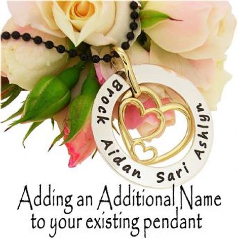 Engraving Service Adding Additional Name to Existing Pendant