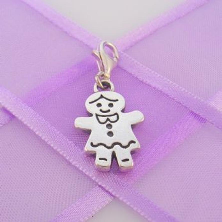 STERLING SILVER 13mm x 20mm FAMILY WOMAN MUM MOTHER CLIP ON CHARM - TI-03505