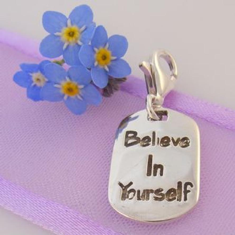 STERLING SILVER BELIEVE IN YOURSELF CLIP ON CHARM -925-54-706-9811