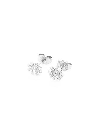 Sterling Silver 7mm Daisy Flower Charm Stud Earrings