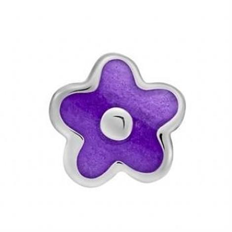 Sterling Silver Pastiche Petite Purple Flower Bead Charm -Xe020pu