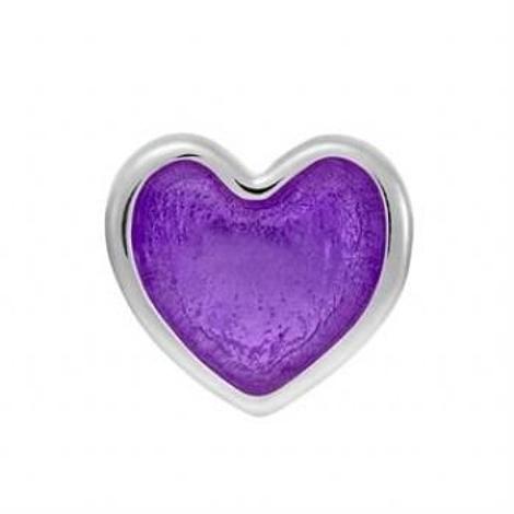 Sterling Silver Pastiche Petite Purple Love Heart Bead Charm -Xe018pu