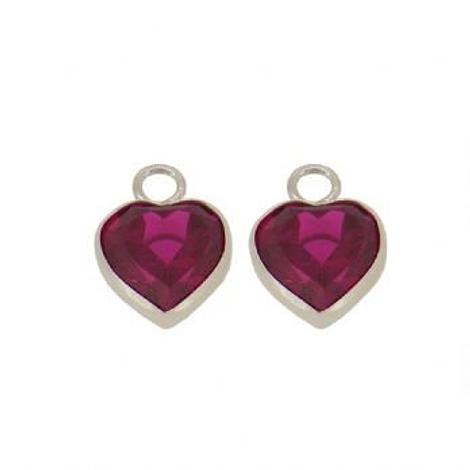 Sterling Silver 6mm Red Cz Heart Sleeper Charms