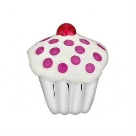 Sterling Silver Pastiche Petite Cup Cake Bead Charm -Xe029pkrd