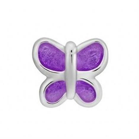 Sterling Silver Pastiche Petite Purple Butterfly Bead Charm -Xe021pu