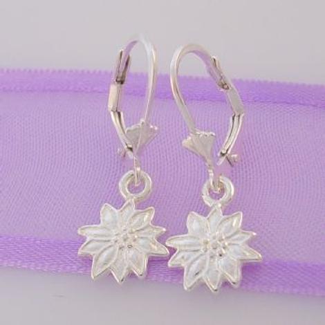 Sterling Silver 9mm Daisy Flower Safety Hook Earrings