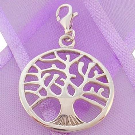 Sterling Silver 22mm Tree of Life Clip on Charm Pendant -925-54-706-9649
