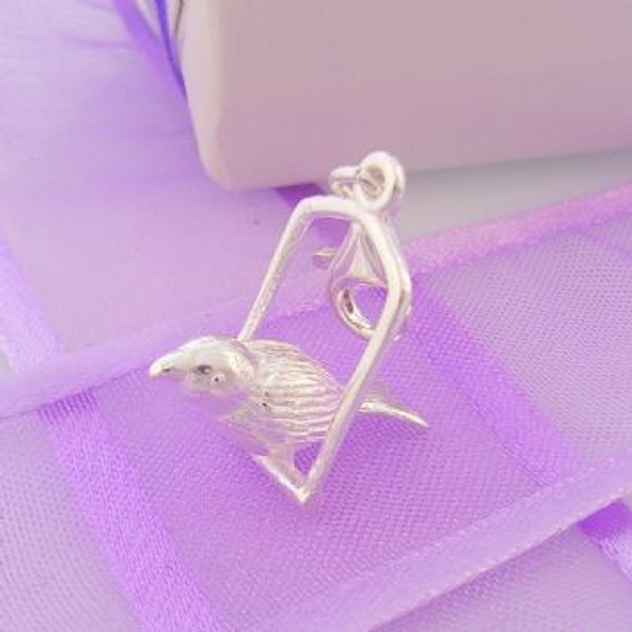 STERLING SILVER 18mm x 18mm FAMILY PET BIRD CLIP ON CHARM - 925-54-706-5541