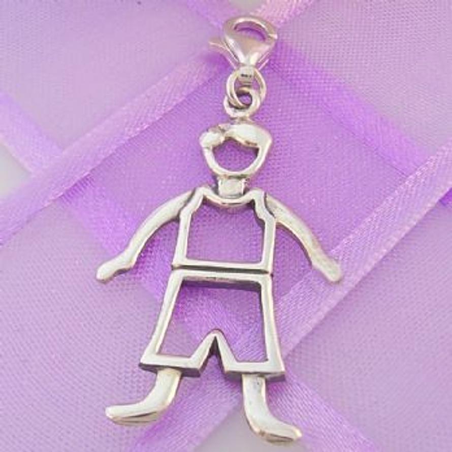 STERLING SILVER 18mm x 32mm FAMILY MAN DAD FATHER CLIP ON CHARM - 925-54-706-4823DAD