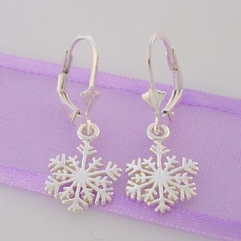 Sterling Silver 10mm Snowflake Safety Hook Earrings
