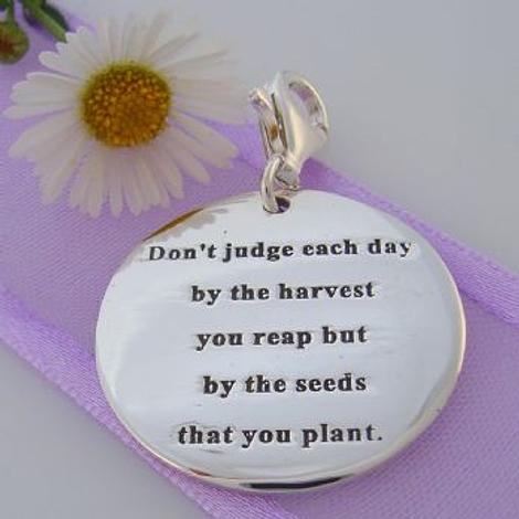 Sterling Silver 24mm Seed Harvest Message Clip on Charm 925-54-706-9053