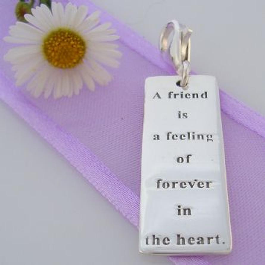 STERLING SILVER FOREVER FRIEND MESSAGE CLIP ON CHARM 925-54-706-9056