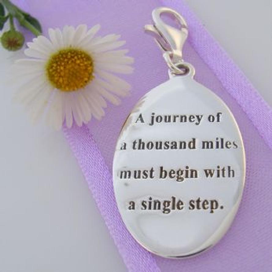 STERLING SILVER JOURNEY BEGINS MESSAGE CLIP ON CHARM 925-54-706-9054